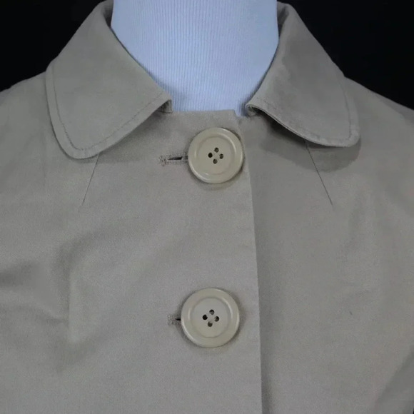 New York & Co Khaki Cotton Button Flared Cropped Blazer - Size Large L - Picture 3 of 4